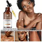 Sunless Tanning Serum - Buildable Natural Glow, Streak-Free Formula for All Skin Tones. Moisturizing & Non-Irritating.