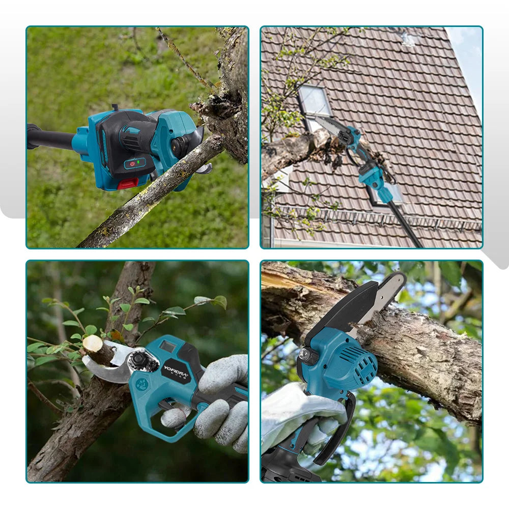 YOFIDRA Brushless Telescoping Pole Electric Chainsaw High Scalable 30MM Pruner Shear Scissor Garden Tool For Makita Battery Pin Secondary image