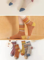 5 Pairs Striped Print Socks for Women Comfy Soft Mid Tube Socks Winter  Harajuku Funny Casual Sock Women's Stockings Hosiery