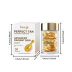 Portable Tanning Capsule Accelerate Natural Bronze Tan Moisturizing & Soothing Even Skin Tone Sunless Self-Tanning Serum
