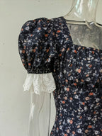 Elegant French Lace Floral Dress 2025 Spring and Summer Woman Sexy Square Neck Commute Soft Home Travel Casual High Waist Dress