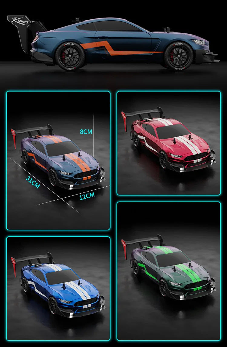 RTR MUSTANG 2.4G Drift Car 1:14 4WD Electric Remote Control Cars High Speed Racing Car RC Racing Car Toys for Children