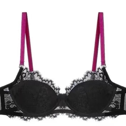 Sexy Lace Bra & Panty Set Minimizer Anti-Sag Full Coverae Adjustable Underwire Big Bust Support Thin Side Support No Spillageg