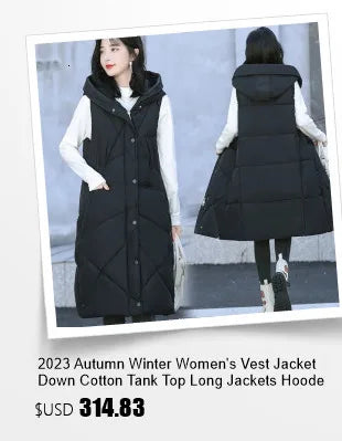 2026 New Winter Sleeveless Tank Top Women Down Jacket Puffer Parkas Hooded Padded Vests Loose Fit Female Fashion Casual Outwear