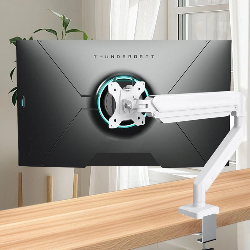 Single Monitor Mount for 13″–32″ Screens, Height Adjustable Monitor Arm with C-Clamp & Grommet Base, Home Office Monitor Stand Image principale du produit