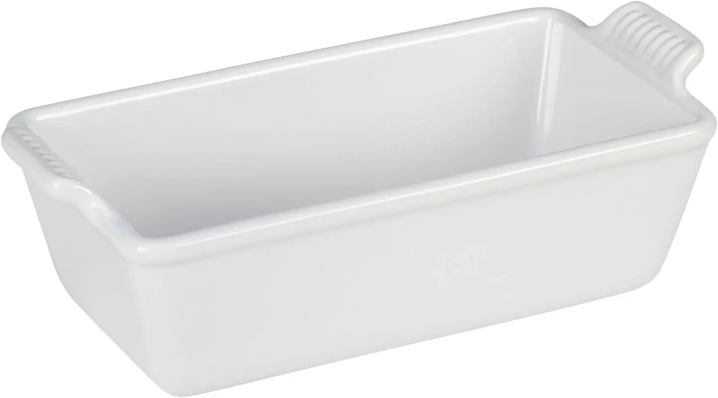 Premium Stoneware Loaf Pan, 9x5x3 inch, 1.5 qt, White - Even Baking & Easy Release Image principale du produit