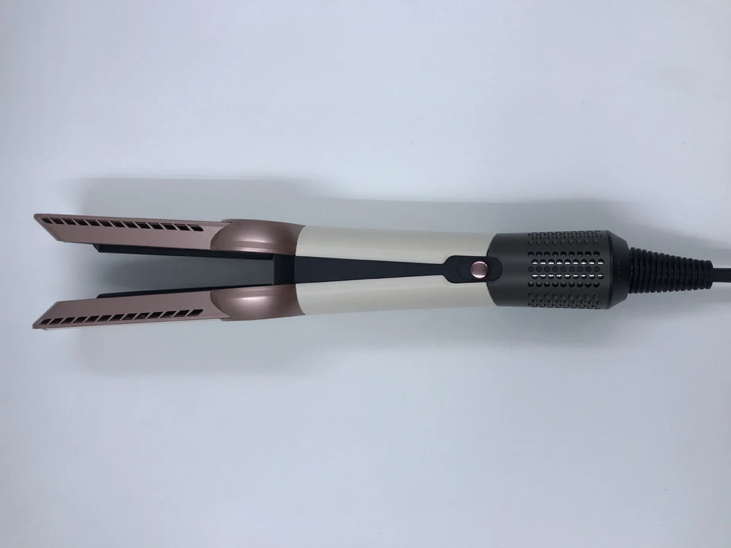 Professional 2 In 1 Hot Air Flat Iron Hair Straightener Dryer With Negative Ions Smooth Frizz-Free Hair Styling Tool