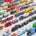 Wooden Railway Train Locomotive Magnetic Electric Car Train Toys Fit Biro Wooden Diecast Slot Train Track Railway Christmas Gift