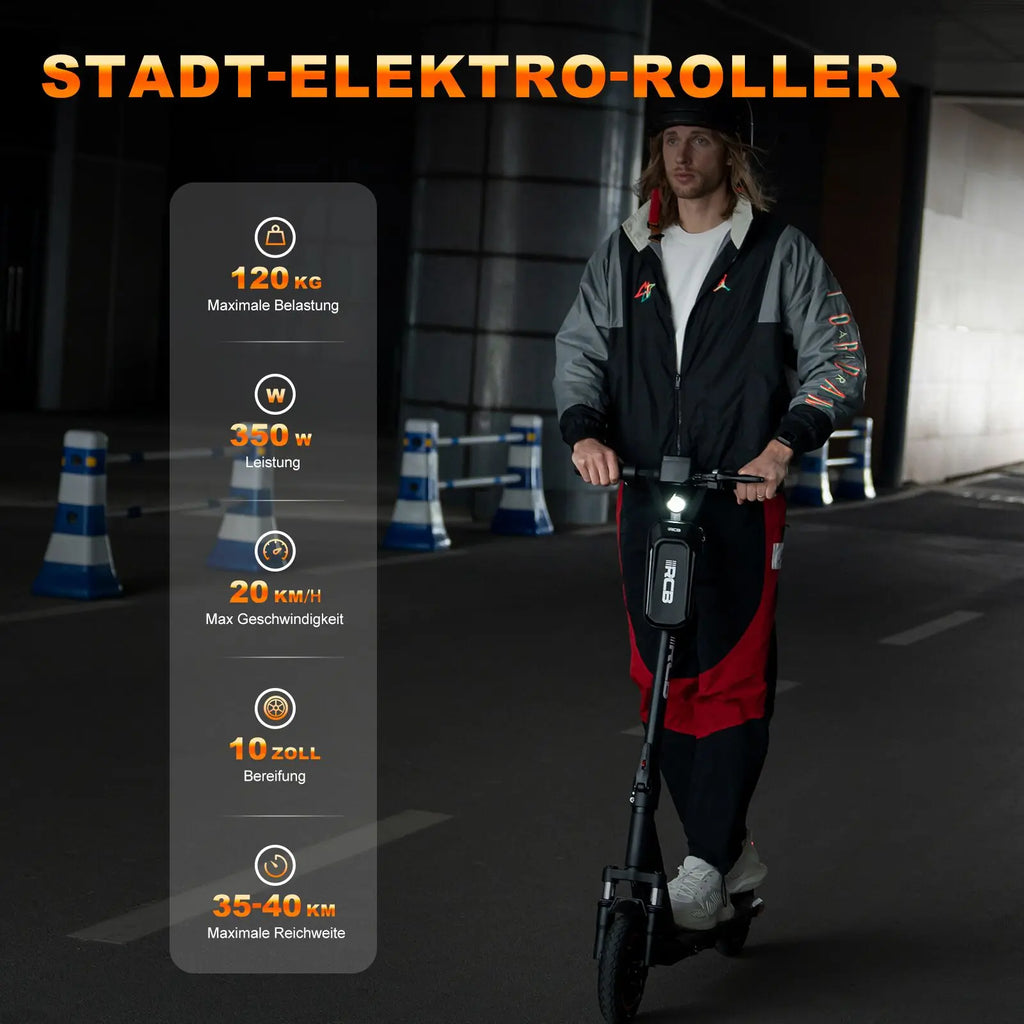 RCB EV10Z Electric Scooter With ABE Road Approval 350W Motor 36V11.4Ah Battery 35-40km Range 10 Inch Wheel Foldable 120KG Max Load For Urban Commute