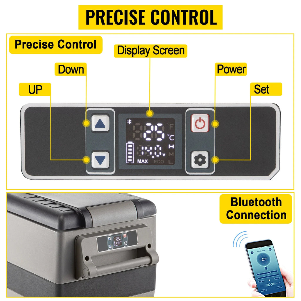 VEVOR  35L 45L 55L Car Refrigerator Mini Fridge Freezer Portable Compressor Cooler 12/24V DC 110-240V Ice Box for Camping