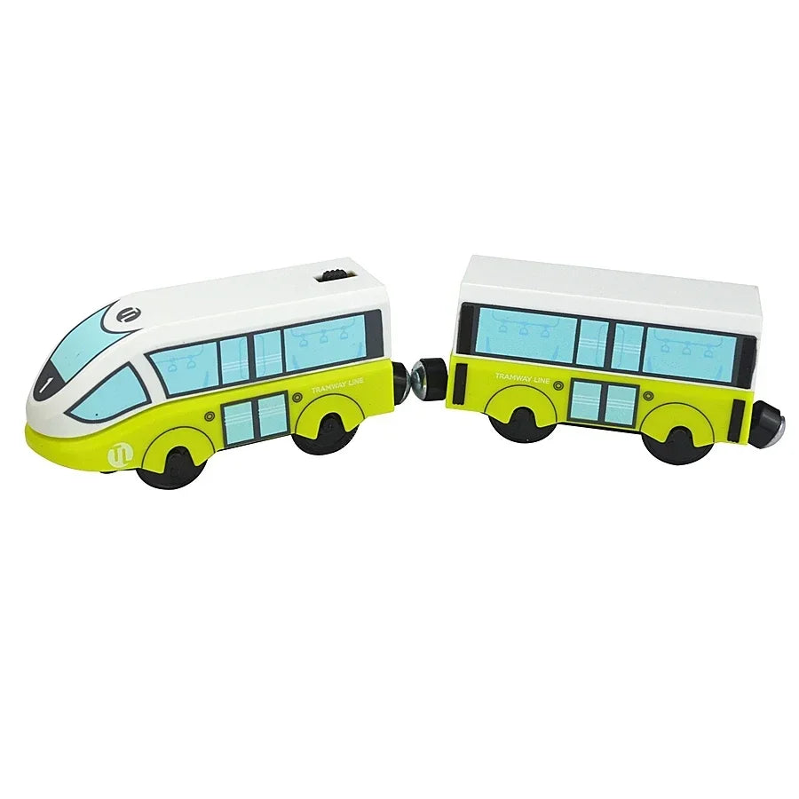 Wooden Locomotive Magnetic Electric Car Train Toys Fit Biro Wooden Diecast Slot Train Track Railway Educational Toys For Kids