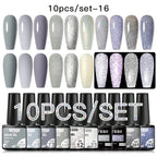 10/12PCS/SET Cat Magnetic Gel Nail Polish Set 9D Reflective Glitter Gel Semi Permanent UV Gel Soak Off Sparkling Nail Art Kits