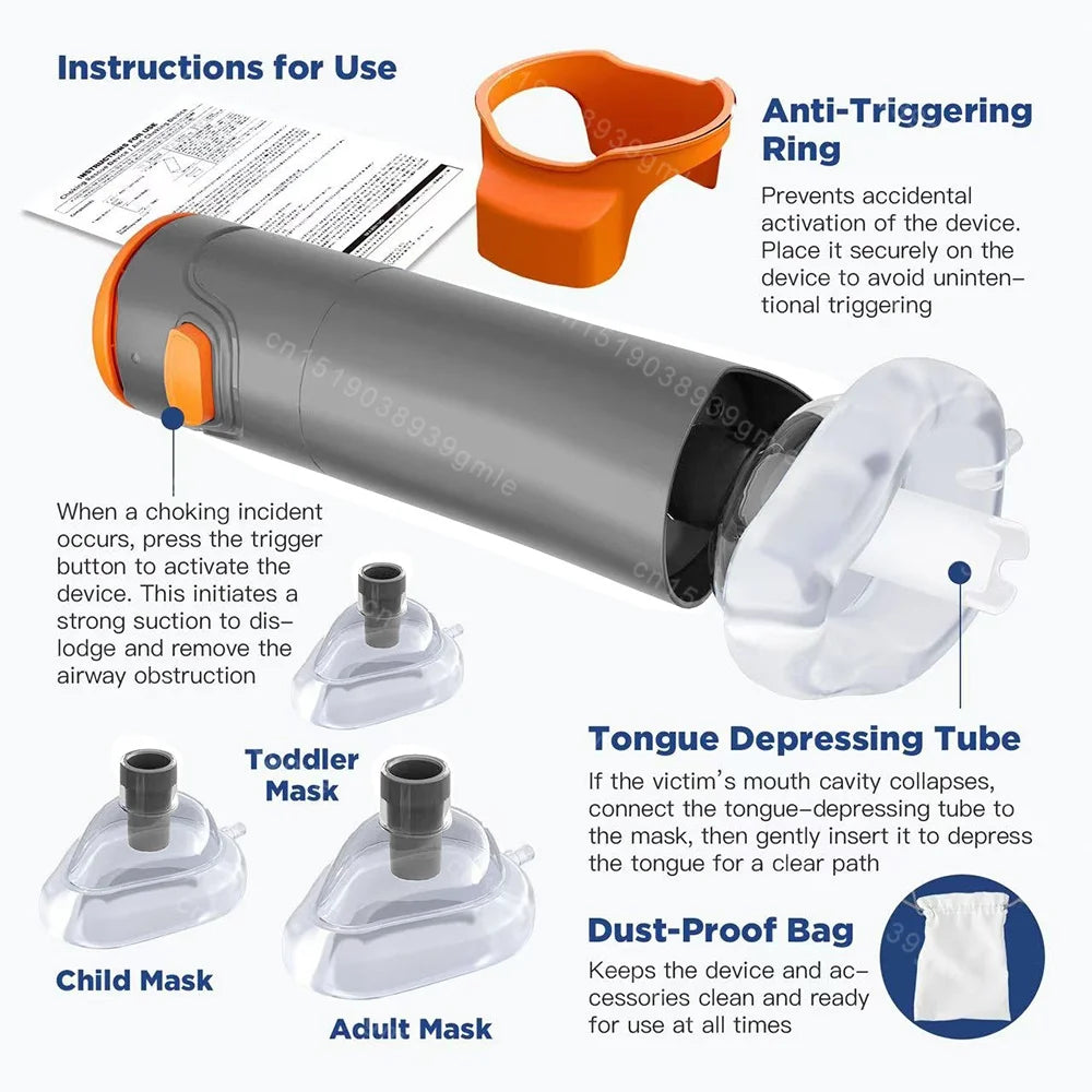 Auto CPR First Aid Choking Device Outdoor Home Choking Emergency Equipment Adults Children Breath Rescue Anti Suffocation Device