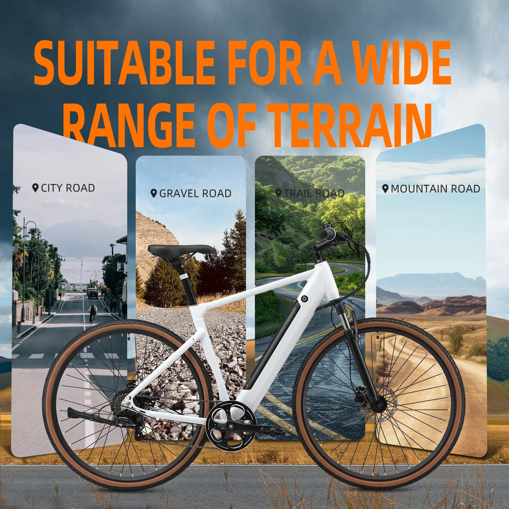 YANGOR 250W Electric Bike, 28" Ultra-Light Frame, Long Range, city & Road Bicycle, Suitable for Both Men and Women E-bike CE EU