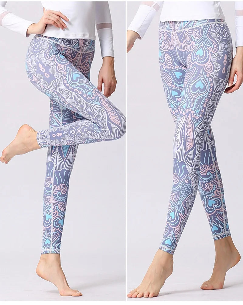 Cloud Hide Women Home Yoga Pants Fitness Gym Exercise Sports Leggings High Waist Sexy Long Print Tights Workout Running Trouser