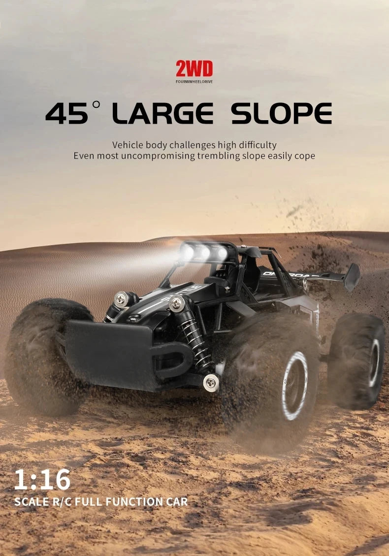 Oike RC Car 1:16 Model With LED Lights Radio Off-road Remote Control Climbing Vehicle Outdoor Cars Drift Race Toys Boys Gifts