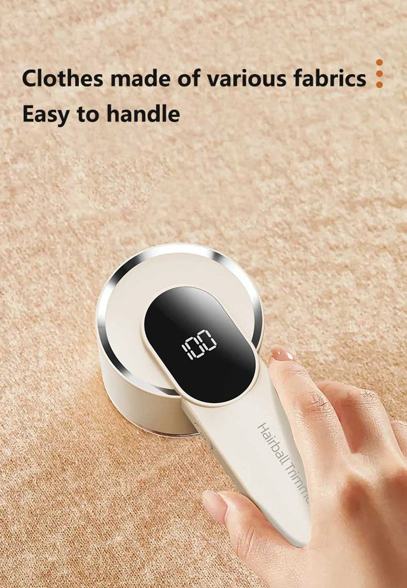 Lenovo Lint Remover Clothing Hairball Trimmer Clothes Sweater Fabric Shaver LED Display 6 Blade Portable Fabric Remove Machine