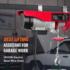 SucceBuy 250kg Electric Hoist Crane Portable Lifter Overhead Garage Winch with Wired/Wireless Remote Control for Car Garage Boat