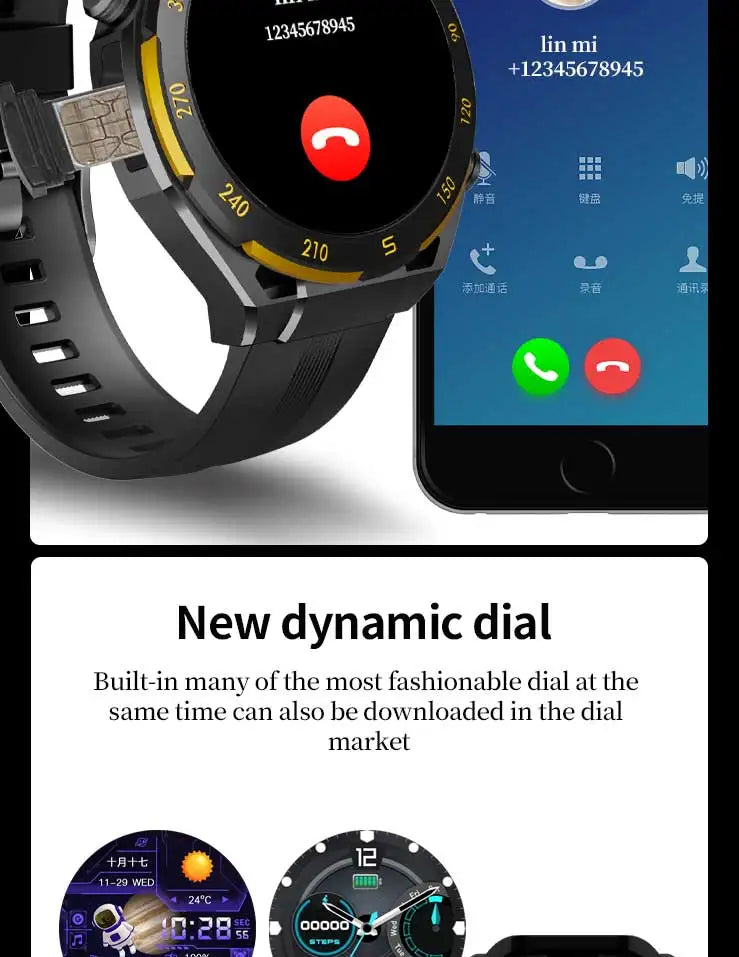 2026 New Smartwatch, Wireless Call, AI Voice, 40+ Sports Modes, Outdoor Fitness, Long Battery, Music & Message Alert, Unisex Gif