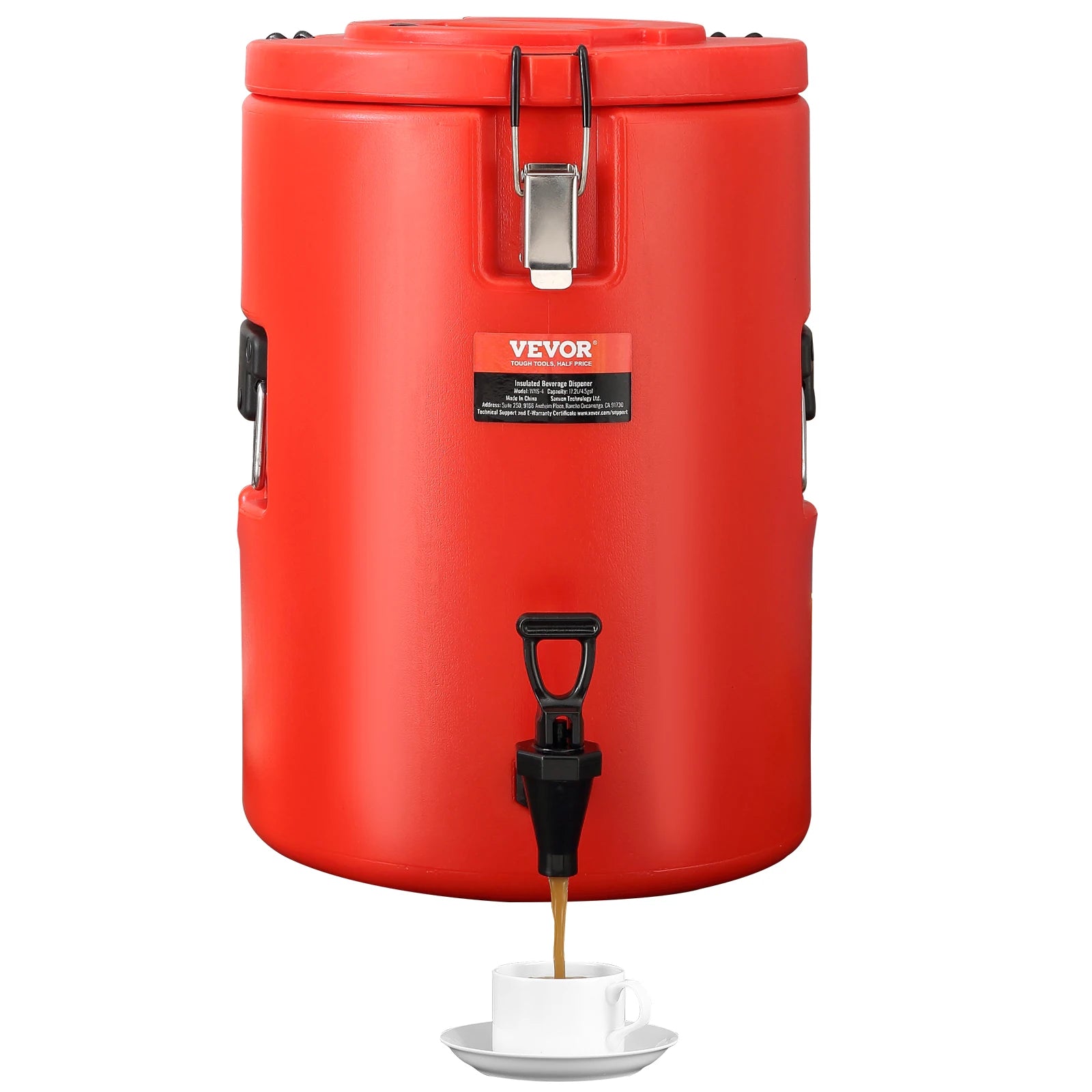 SucceBuy  Stainless Steel Insulated Beverage Dispenser 2 Gallon 7.6 Liter Thermal Hot and Cold Drink Server Dispenser