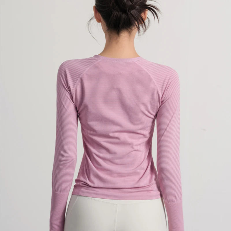Women's Outdoor Sports Shirt Yoga Wear Fitness T-Shirt Running Workout Top Female Long Sleeves Sportswear Exercise Gym Clothing Secondary image
