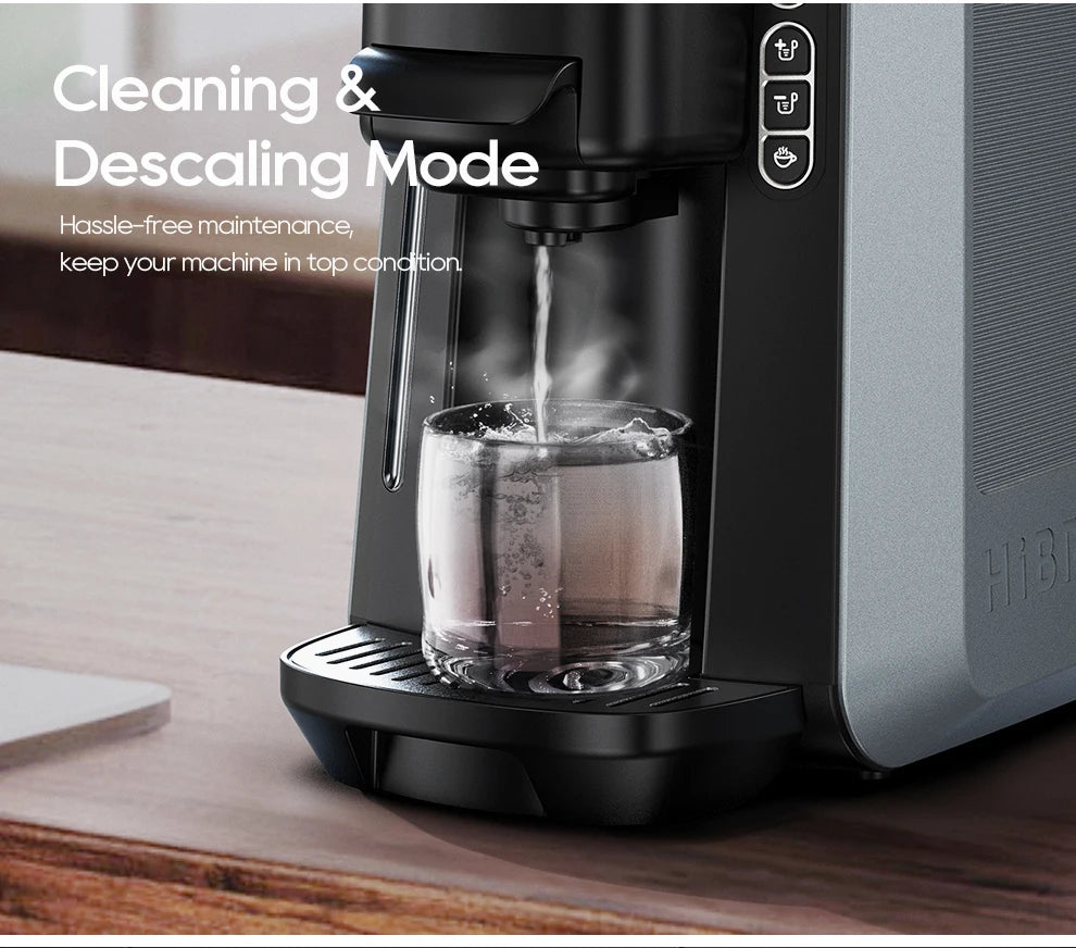 HiBREW 6 in 1 Multiple Capsule Coffee Machine Hot/Cold DG Nes Capsule ESE Pod Tea Basket Ground Coffee Cafeteria 20Bar H6