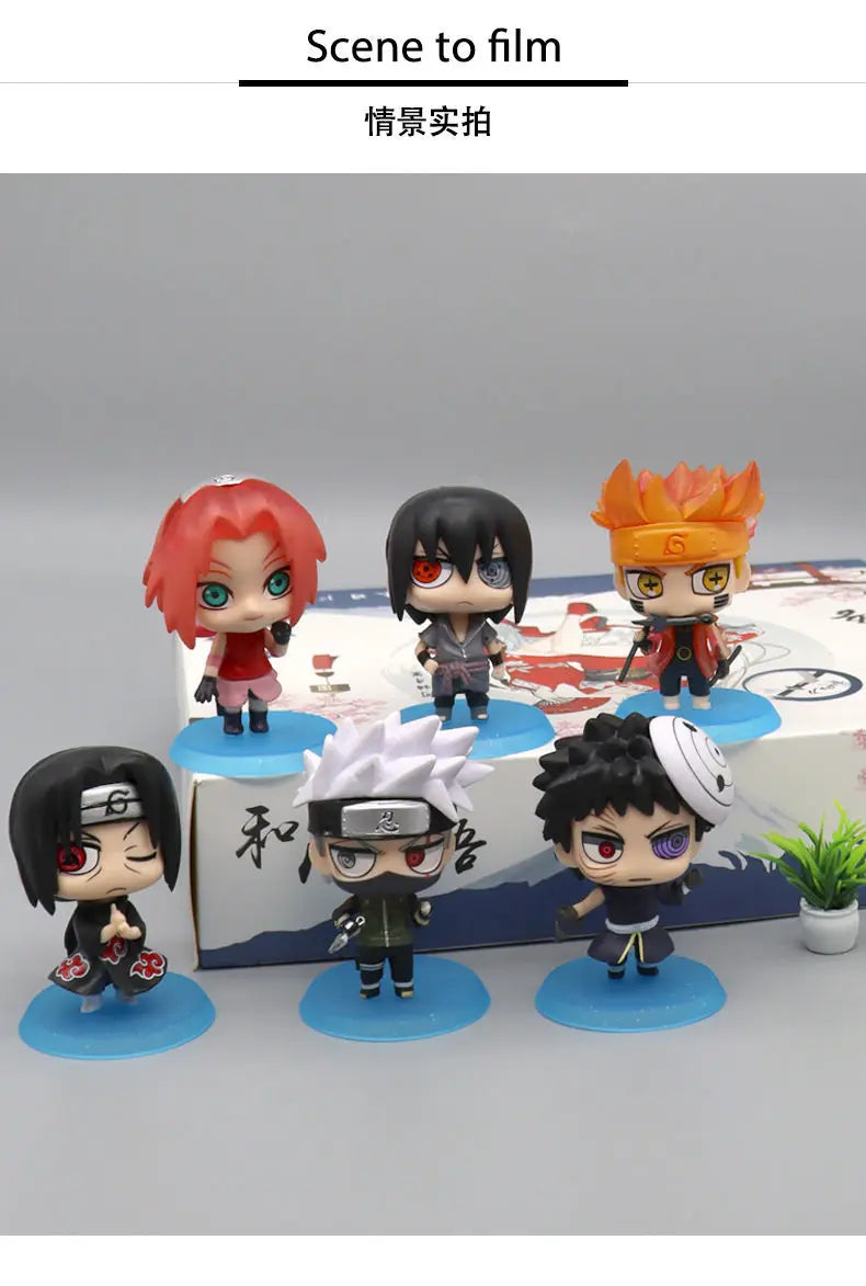 Anime Naruto Action Figure Naruto Sasuke Kakashi Itachi Model Toys Desktop Ornament Decoration Gift Boy Girl