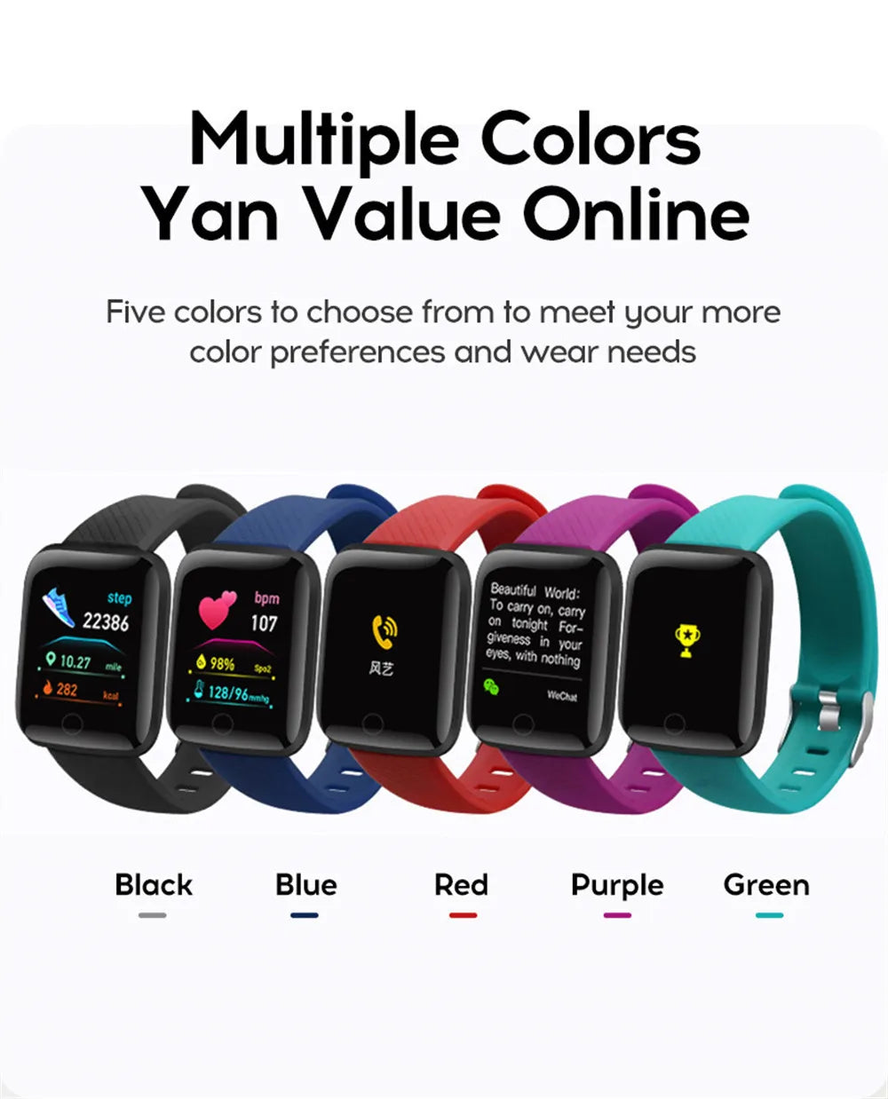 Smartwatch Men Women Wristwatches Smart Watch Message Fitness Monitor Bracelet Birthday Gift Electronic Clock For Android IOS