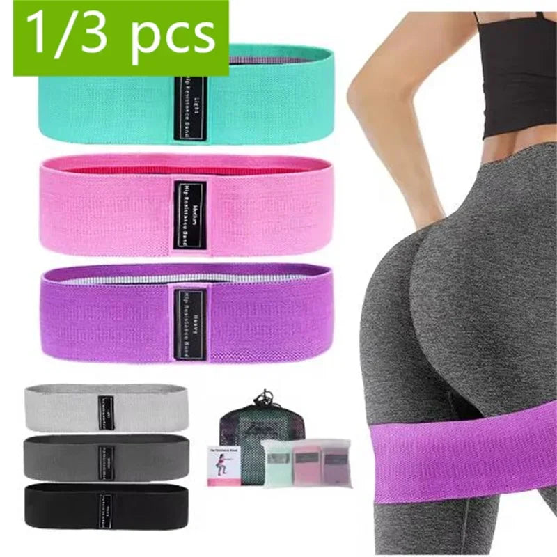 Fabric Resistance Hip Booty Bands Glute Thigh Elastic Workout Squat Circle Stretch Fitness Strips Loops Yoga Gym Equipment 3Pcs Image principale du produit