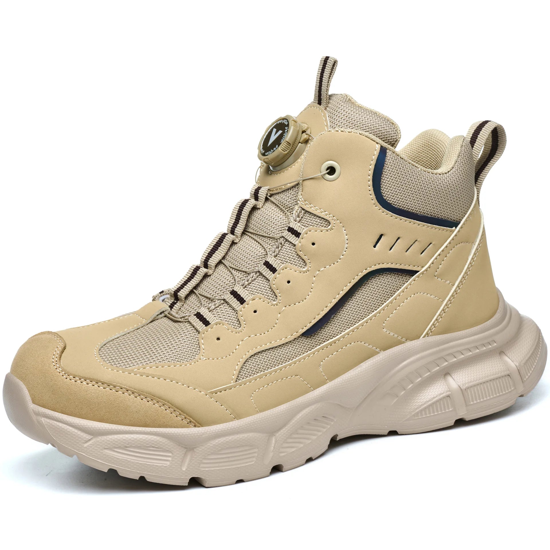 Rotary Buckle Safety Shoes for Man with Steel Toe Cap Anti-smashing, Anti-puncture, Anti-slip Work Safety Boots Industry Welding