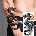 1 Sheet Cobra Snake Dragon Scorpion Temporary Tattoos For Men Women Waterproof Long Lasting Lion Tiger Wolf Fake Tattoo Stickers