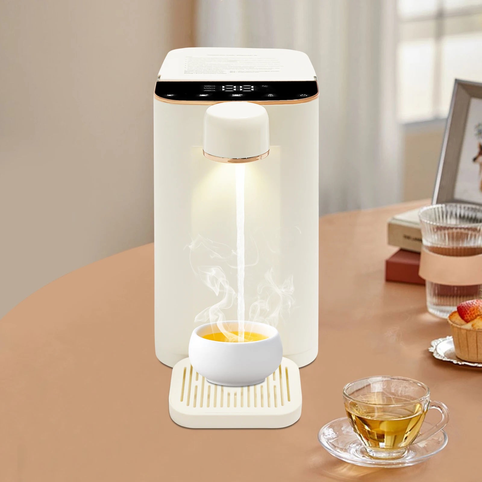 Tabletop Electric Water Dispenser, Touch Screen Design Multiple Temperature Selection Quantitative Water Discharge Function