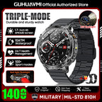 2026 New TANK Ultra 1400mAh Battery Military Smart Watch 10ATM Waterproof Heart Rate Tactical LED Flashlight Men Sports Bracelet