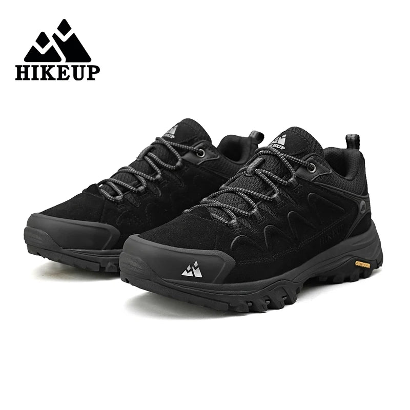 HIKEUP Leather Men Shoes for Men's Casual Shoes Fashion Waterproof Winter Luxury Designer Brand Work Boots Man Non-slip Sneakers