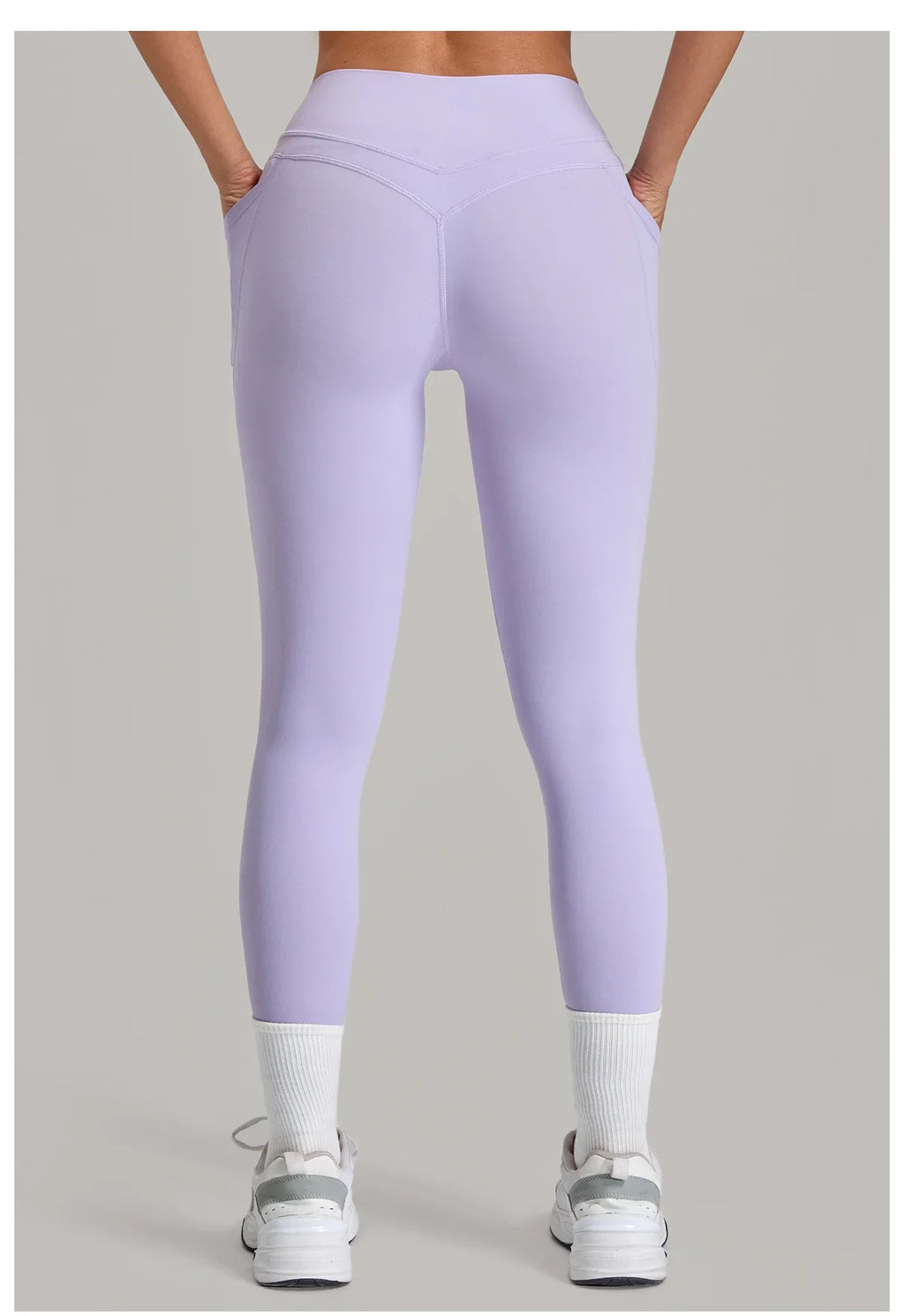 Women's Gym High-waisted High-stretch Yoga Pants with Side Pockets Leggings Workout Running Tights Quick-dry Fitness Trousers