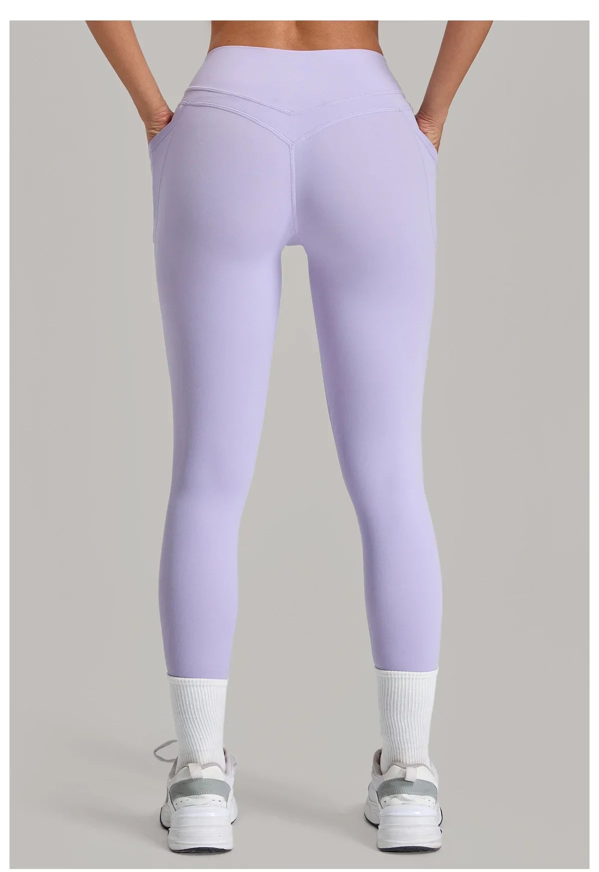 Women's Gym High-waisted High-stretch Yoga Pants with Side Pockets Leggings Workout Running Tights Quick-dry Fitness Trousers