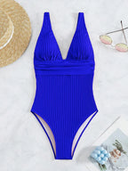 Deep V One Piece Swimsuit Women 2024 Push Up Swimwear Female Sexy Summer Beachwear Swim for Bathing Suits Micro Korean Monokini