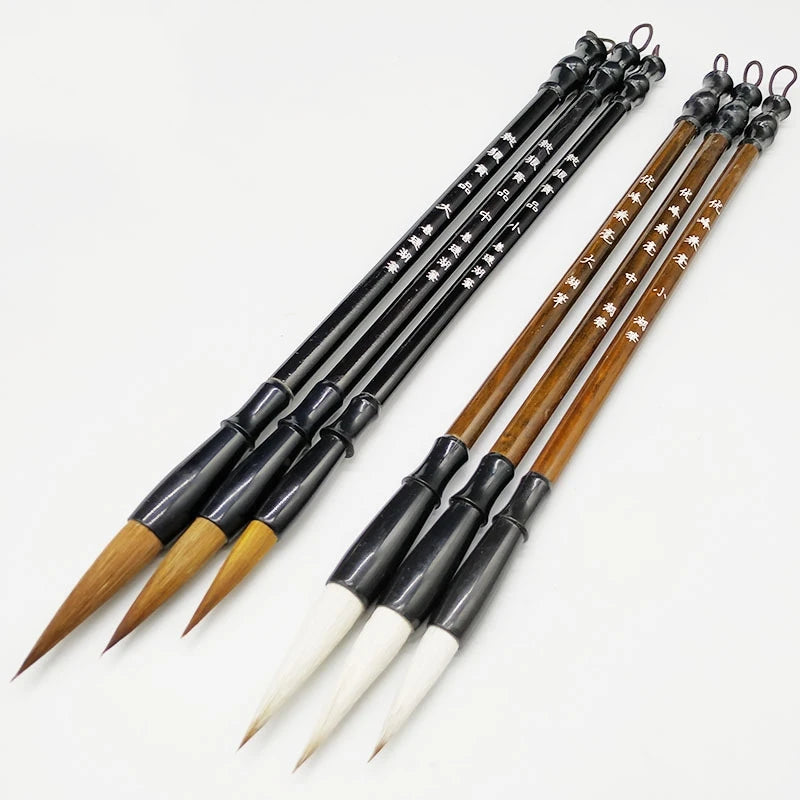 6Pcs Chinese Calligraphy Brush Writing Brush for Drawing Painting Brush (Large, Medium, Small Size) Image principale du produit