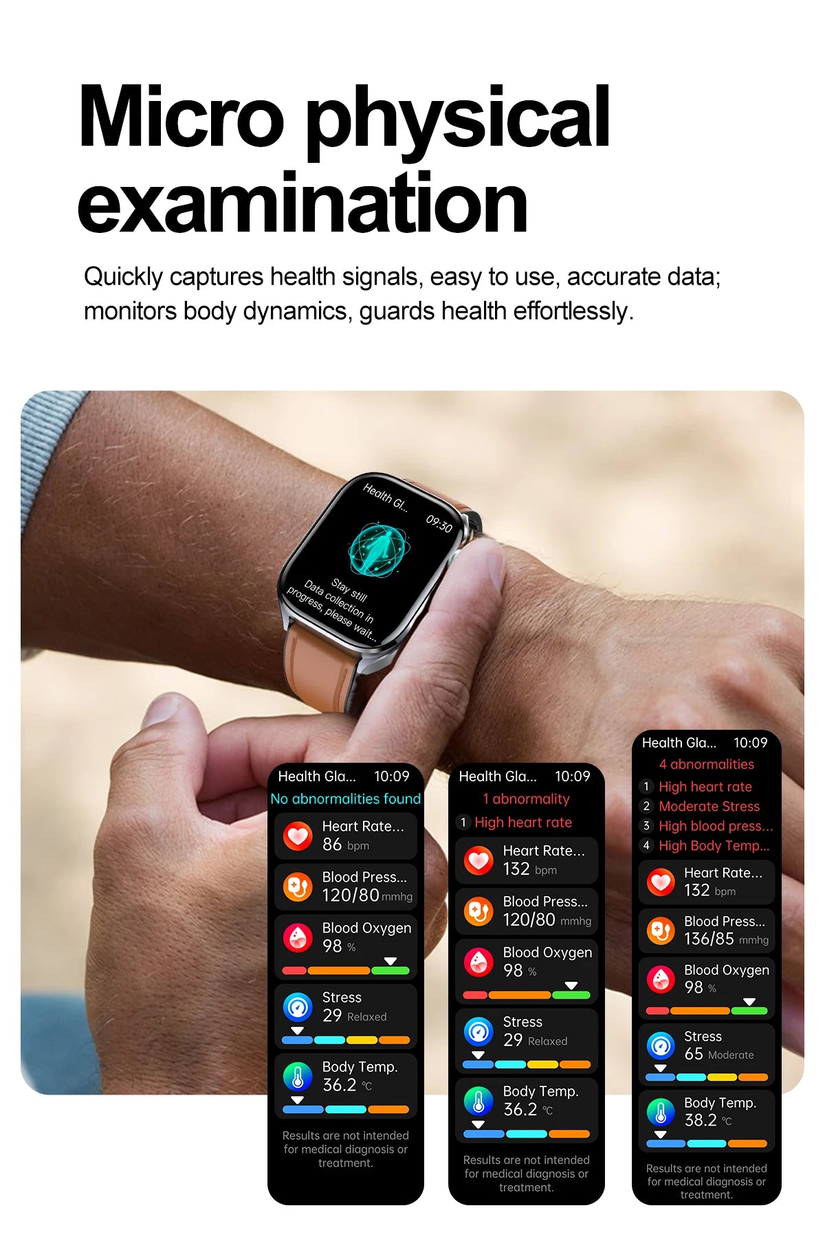 New Health Watch Uric Acid Blood Pressure Blood oxygen Body Analysis Body Fat SmartWatch ECG+PPG Bluetooth call Clock Women Men