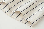HH Women 2026 New Fashion Versatile Beige Striped Puffy Sleeve Shirt+High Waisted Loose Pleated Casual Long Pants Two Piece  Set