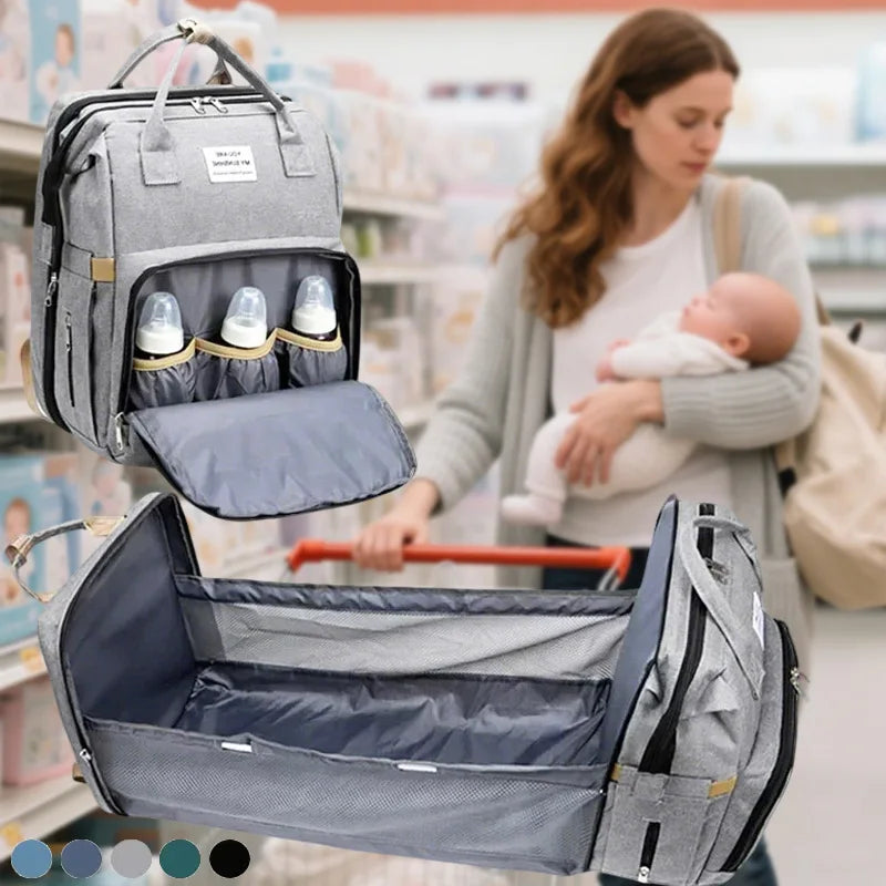 Mommy Diaper Bags Baby Bed Mother Large Capacity Nappy Milk Bottle Backpacks with Changing Mat Convenient Baby Nursing Bags Main image