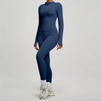 SVEIC Women's Two Piece Tracksuit Yoga Set Long Sleeve Jacket High Waisted Leggings Breathable Gym Clothes For Women Sportswear