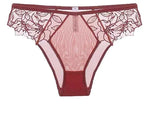 BANERDANNI Pure Desire Victoria French Lace Embroidered Lingerie Women's Thin Cup Triangle Cup Bra Set Comfortable No Underwire