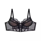 French Lace Push Up Lingerie Set Mulher Thin Underwire Bra Sheer Ruched Chemise Soft Petite Small Bust S-XL Hot Sale