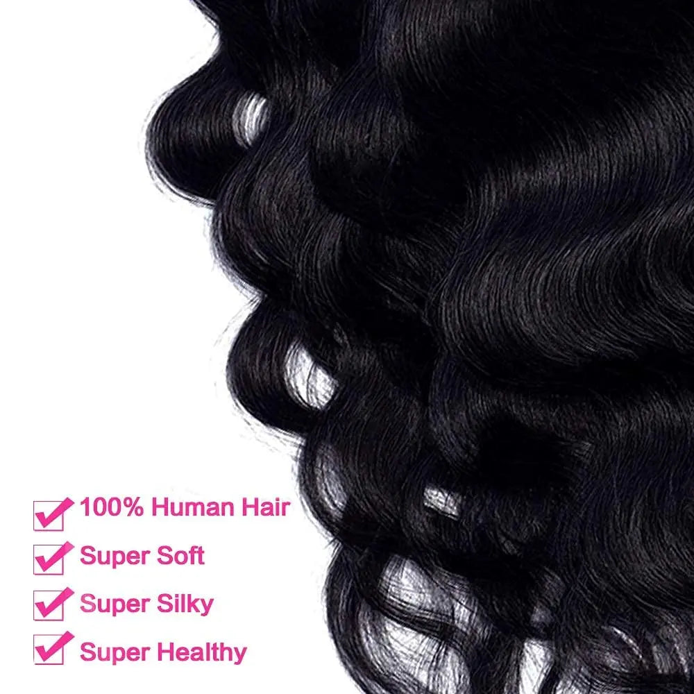 Clip In Hair Extensions Human Hair Brazilian Body Wave Clip In 8 Pcs/Set Natural Black Color Clip Ins Remy Hair 8-26 Inch 120G Secondary image