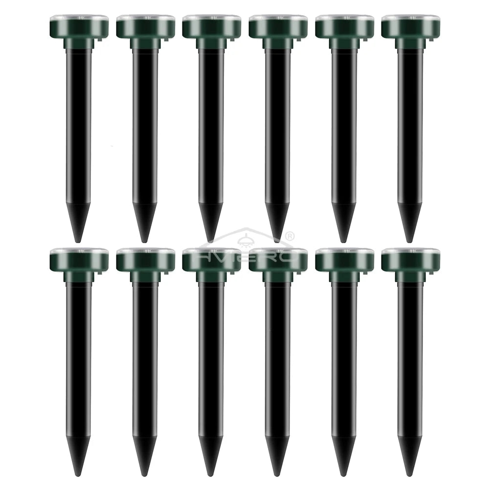 4/8X Solar Repeller Powered Ultrasonic Sonic Mouse Mole Pest Rodent Repellent Vibration Wave Yard Outdoor Garden Lawn Farm Field