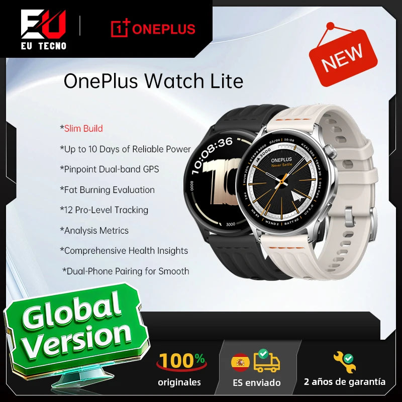 OnePlus Watch lite SmartWatch,1.46 inches Display,59g,10 Days of Reliable Power,Heart Rate,Blood Oxygen Monitorin