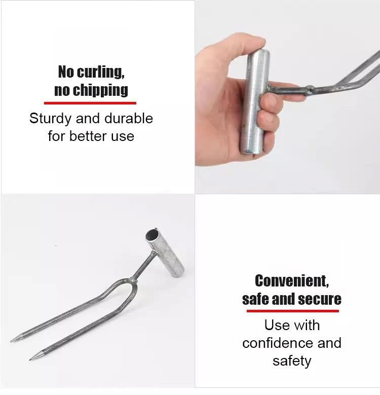 Handheld Adjustable Gardening Two Teeth Fork Stainless steel multifunction Gardening Spade Fork