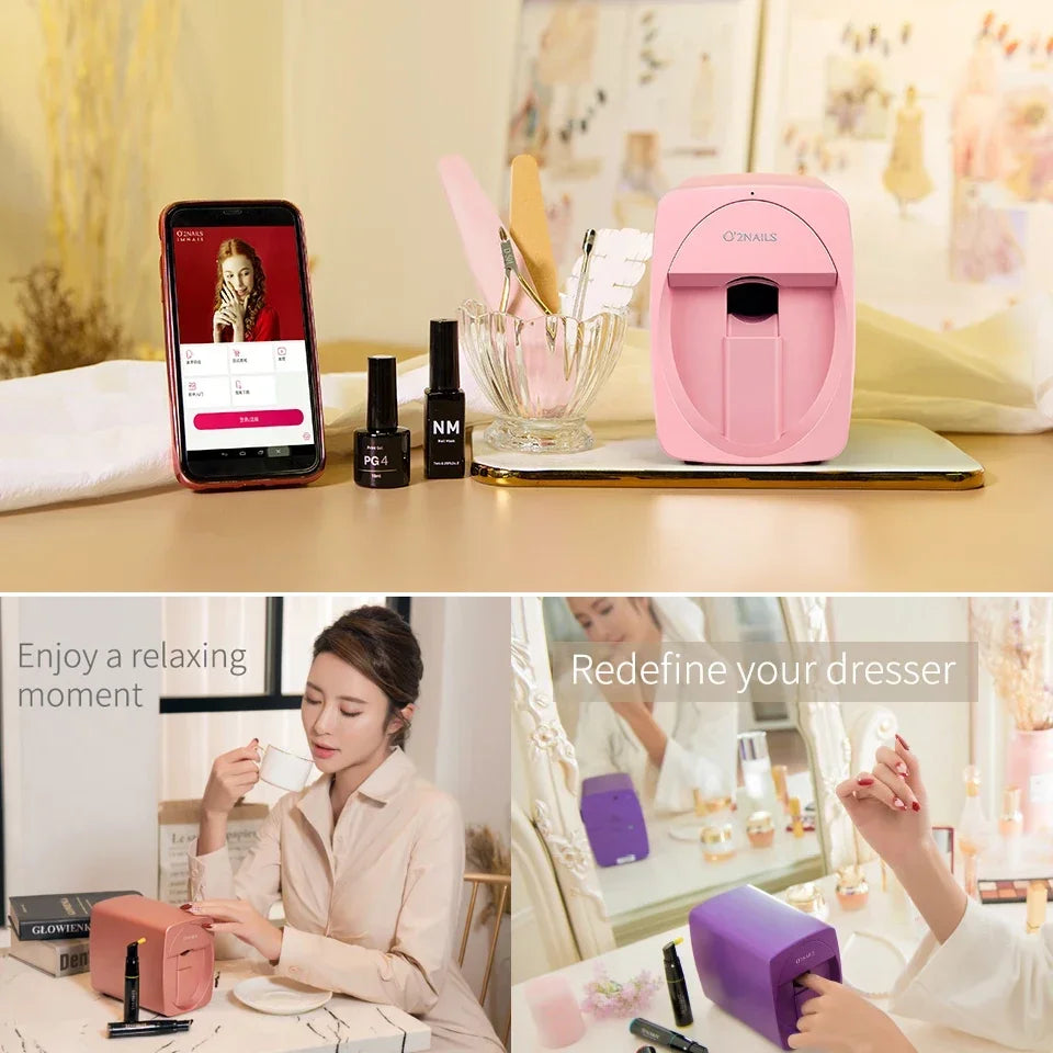 Smart 3D Mobile Nail Printer M1 Pattern Digital Nail Art Printer Machine DIY Portable H1 Nail Art Equipment From Phone