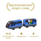 Wooden Railway Train Locomotive Magnetic Electric Car Train Toys Fit Biro Wooden Diecast Slot Train Track Railway Christmas Gift